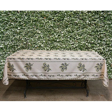Nappe Anti Tache Provençale Polyester Olivou Vert