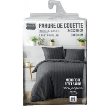 Parure de Lit - Cléo UNI Housse de Couette 240 x 220 cm + Taies d'Oreiller