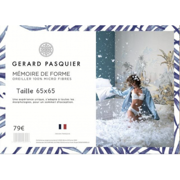 Lot de 2 oreillers 65 x 65, Mousse à mémoire de Forme, Spécial Cervicale, Promo Linge