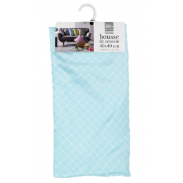 Housse de coussin 40 x 40 cm Polyester Imprimée bleu