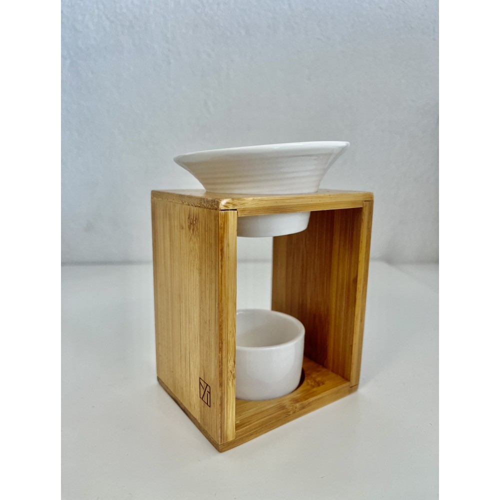 Diffuseur d'huile essentielle - Arina - Chauffe bougie - Bois/ Céramique