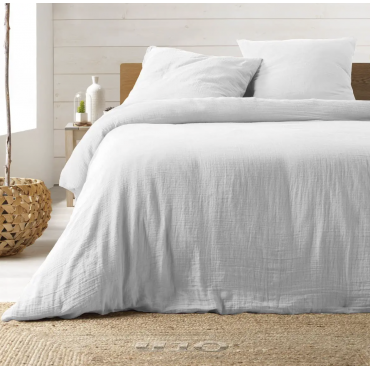 parure de lit blanc