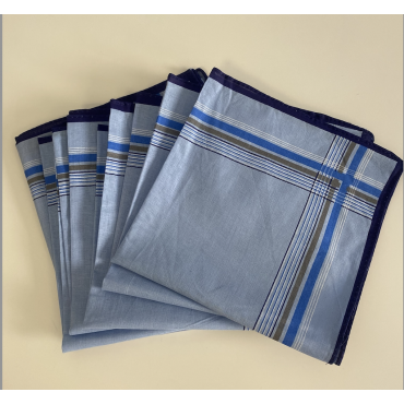 Mouchoirs Carré Bleu - 100% Coton - 38x38cm  - Réutilisable