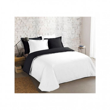 Parure de Lit Réversible 3 Pièces - Housse de Couette  + 2 Taies d'oreiller - Bicolore