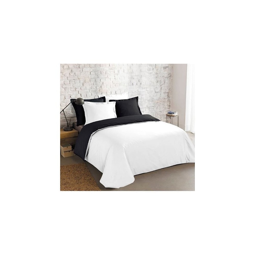 Parure de Lit Réversible 3 Pièces - Housse de Couette + 2 Taies d'oreiller - Bicolore