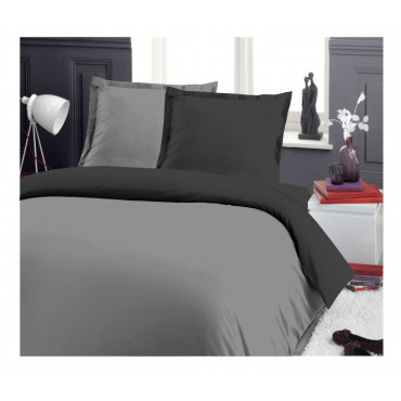 Parure de Lit Réversible 3 Pièces - Housse de Couette  + 2 Taies d'oreiller - Bicolore
