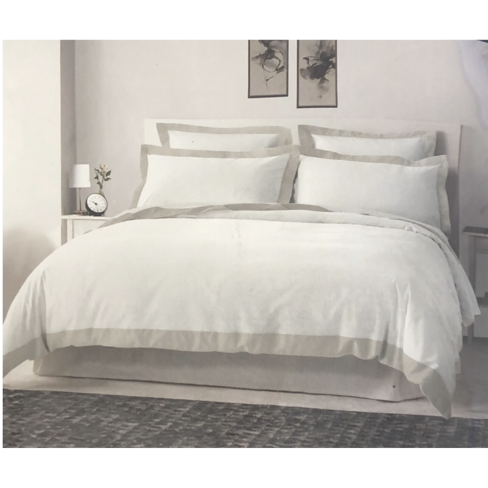 Parure de Lit 3 Pièces Bordure Coloré - Housse de Couette + 2 Taies d'Oreillers - Sublime