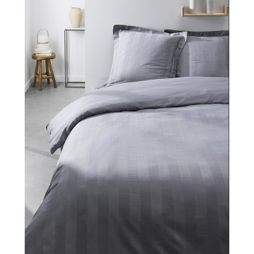 Parure de lit 100% Coton – Housse de Couette Prestige + Taies d’Oreillers 63x63cm – Satin de Coton