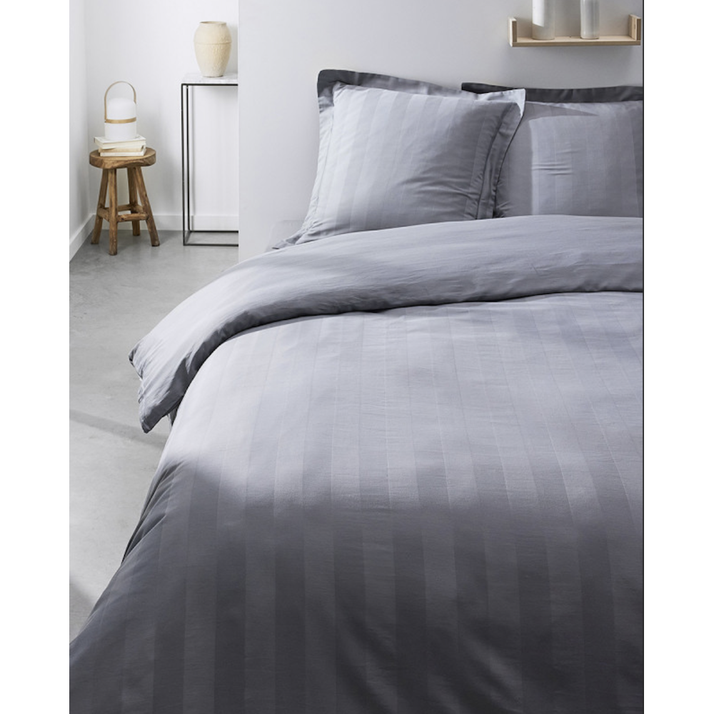 Parure de lit 100% Coton – Housse de Couette Prestige + Taies d’Oreillers 63x63cm – Satin de Coton