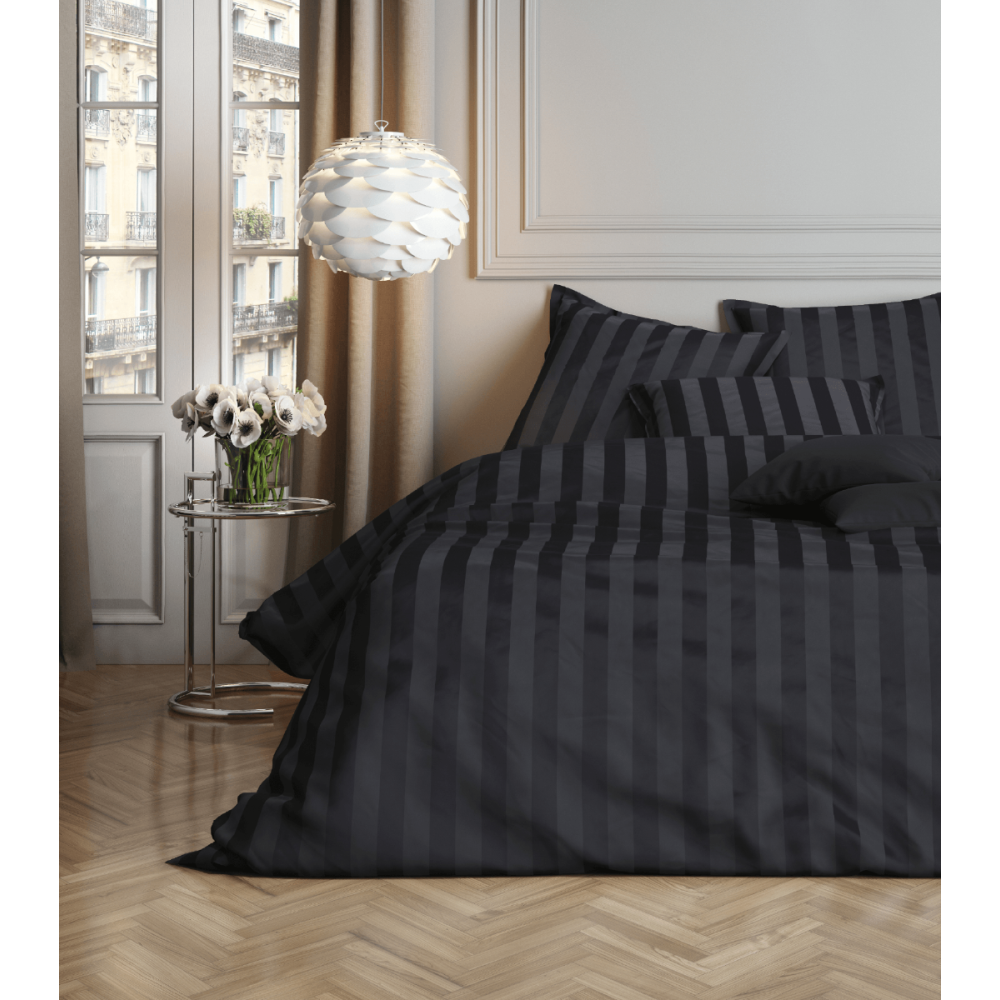 Parure de lit 100% Coton – Housse de Couette Prestige + Taies d’Oreillers 63x63cm – Satin de Coton