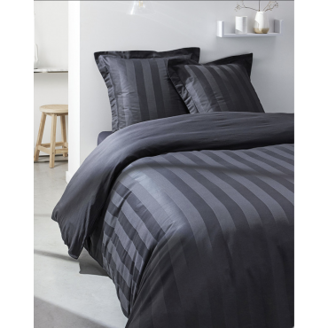 Parure de lit 100% Coton – Housse de Couette Prestige + Taies d’Oreillers 63x63cm – Satin de Coton