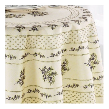 Nappe Anti Tache Provençale Polyester Olivou Vert