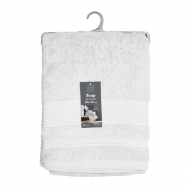 Serviette de Douche éponge – Drap de Douche 100% Coton 500g/m² – Serviette de Bain 70x130cm