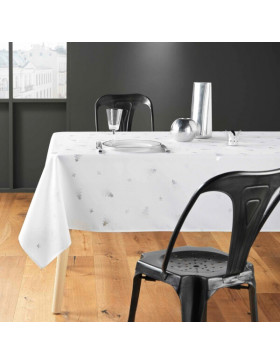 Nappe de Noël Rectangle - Tissu Antitache / Imperméable – Sapin argent  – Différentes tailles