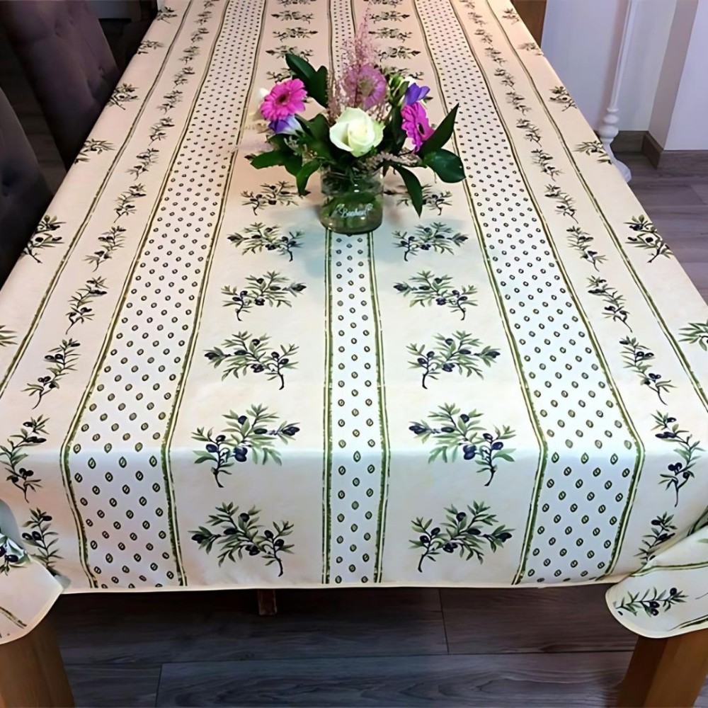 Nappe Provençale Anti-Tâche Olivou 100% Polyester