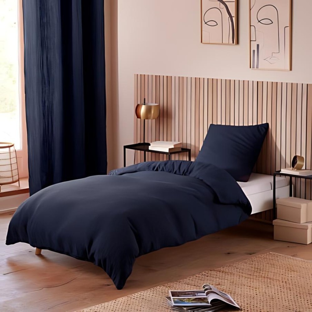 Parure de Lit en Gaze de Coton - pour Lit Une Place - Parure de Couette 140x200cm