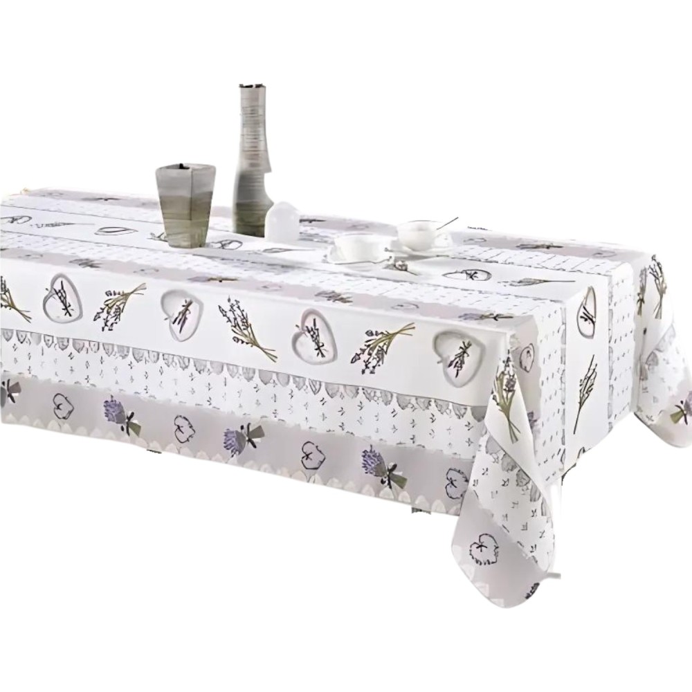 Promo Linge Nappe Provençale Rectangle Anti-Tâche Charme Naturel 100% Polyester