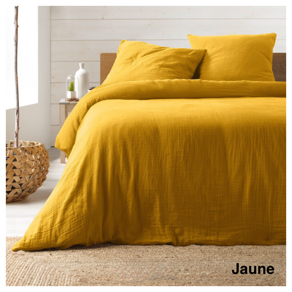 Parure de Lit en Gaze de Coton 240 x 220 cm_