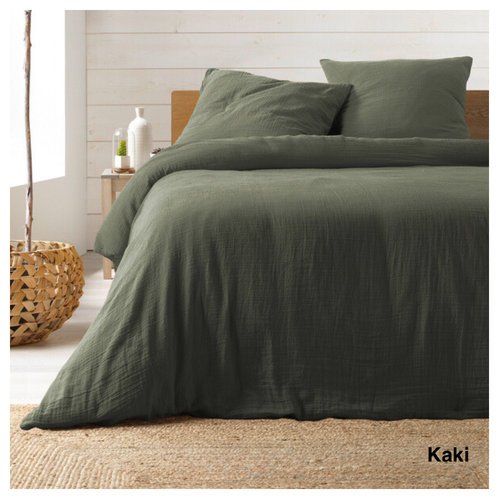 Parure de Lit en Gaze de Coton 240 x 220 cm_