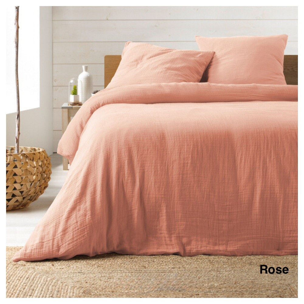 Parure de Lit en Gaze de Coton 240 x 220 cm_