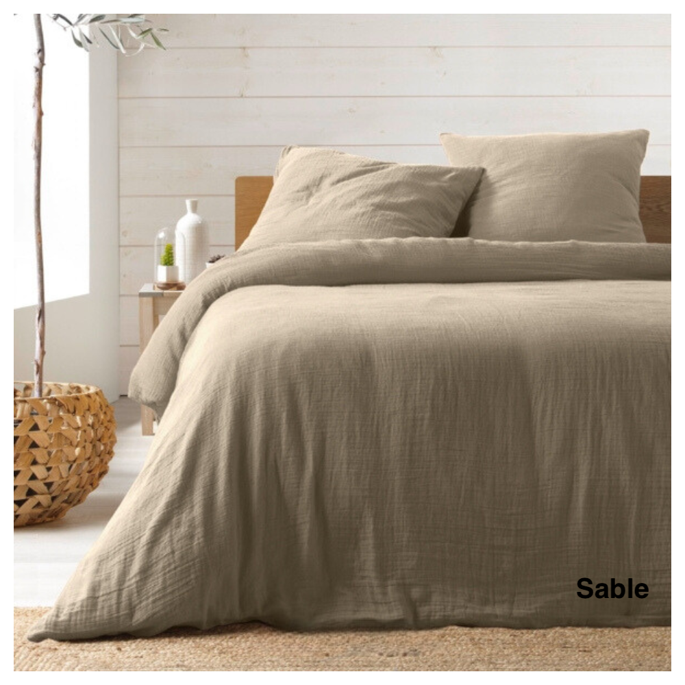 Parure de Lit en Gaze de Coton 240 x 220 cm_