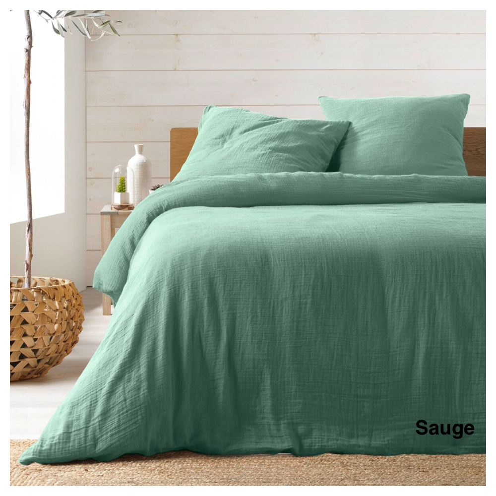 Parure de Lit en Gaze de Coton 240 x 220 cm_