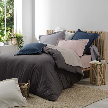Taie De Traversin 85x185 cm Percale Anthracite