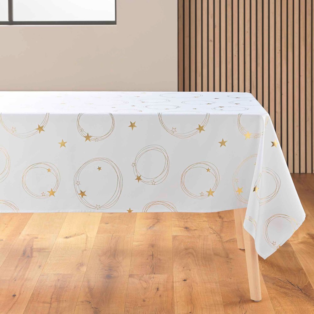 Nappe – Antitaches / Infroissable – Idéal fêtes de fin d’année, Noël, Anniversaire – Métallisé Star