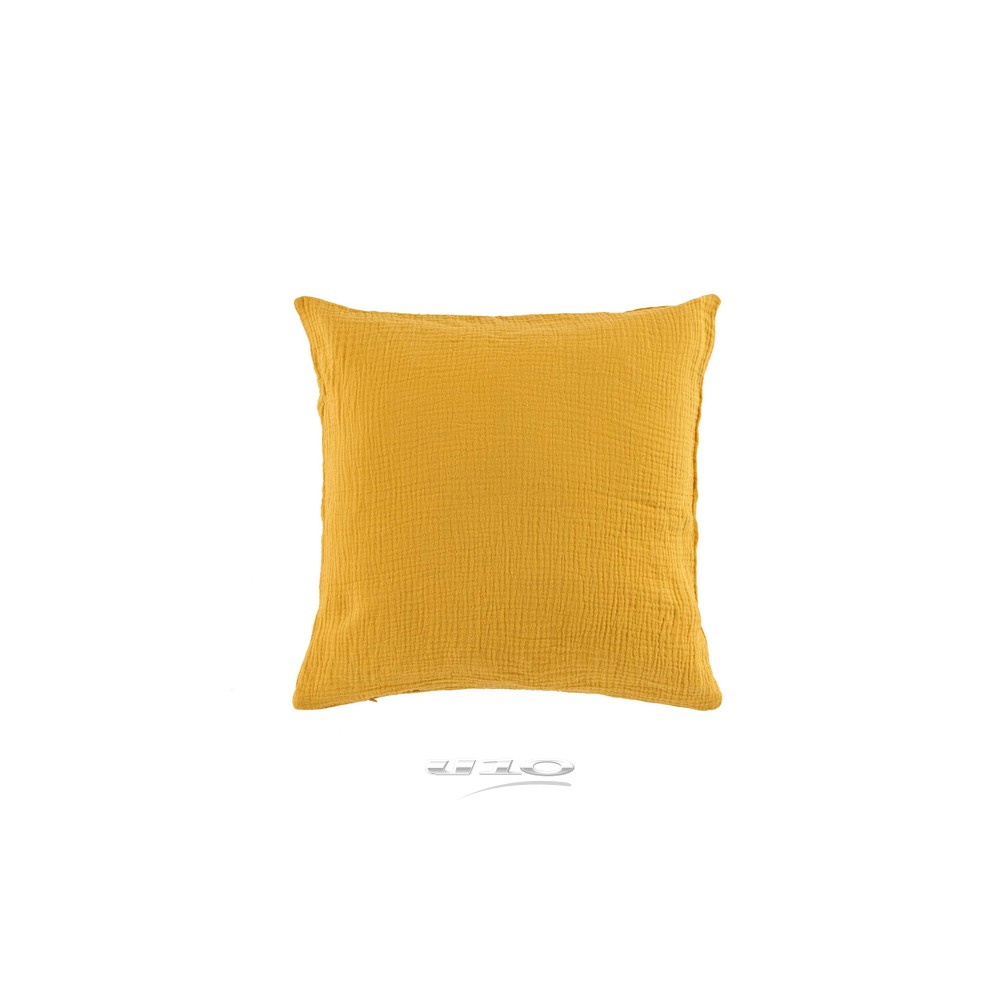 Coussins en Gaze de coton Jaune 40 x 40 cm Coussins en Gaze de coton Jaune 40 x 40 cm