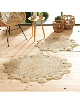 Tapis Rond 120 cm Jute Ajouré Cordou