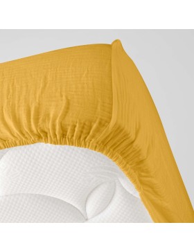 Drap Housse Gaze de coton - Bonnet 30 Cm - Plusieurs Tailles - Plusieurs Coloris