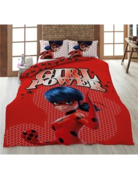 Parure de Lit Miraculous – Marinette – Housse de Couette + Taie d'oreiller 