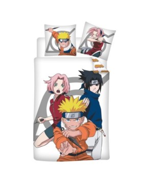 Parure de Lit Naruto – Sasuke & Sakura – Housse de Couette Réversible + Taie d'oreiller