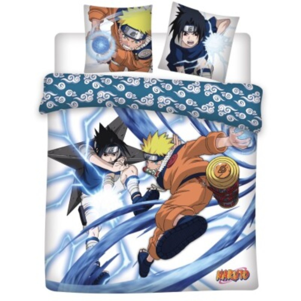 Parure de Lit Naruto – Housse de Couette Réversible 240x220 cm + 2 Taies d'oreiller 65x65 cm