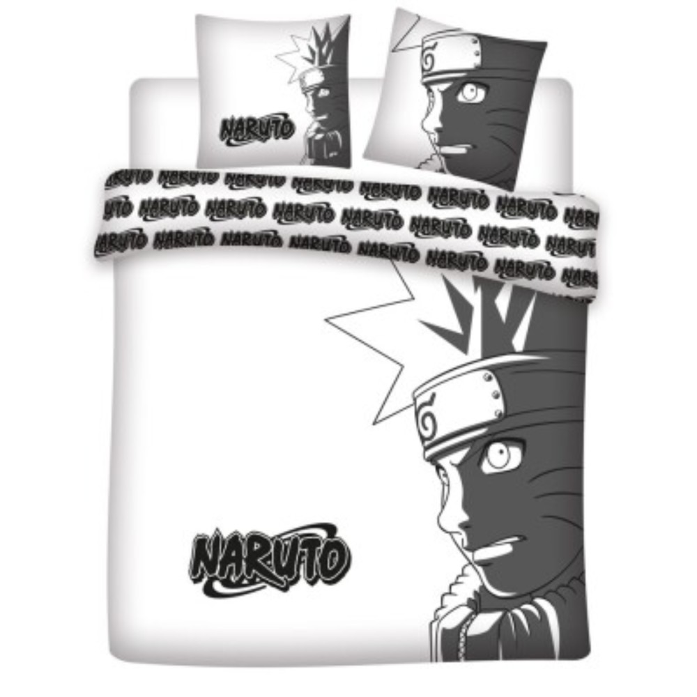 Parure de Lit Double Naruto Shippuden – Housse de Couette + 2 Taies d'oreiller