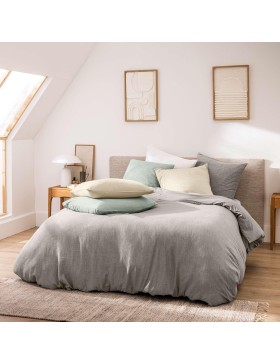 Parure de Lit 3 Pièces - 100% Coton Fils Teints - Meline