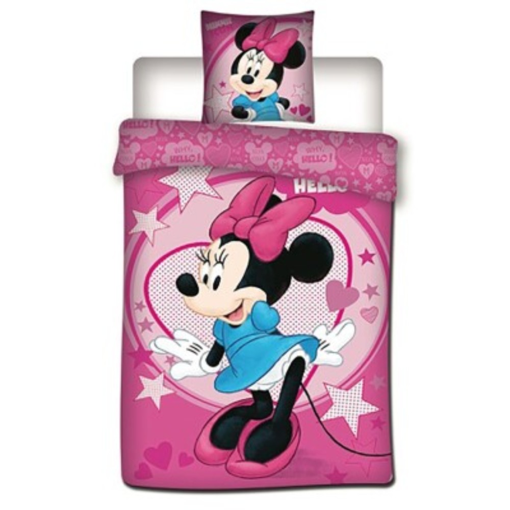 Parure de Lit Disney Minnie – Housse de Couette Réversible + Taie d'oreiller