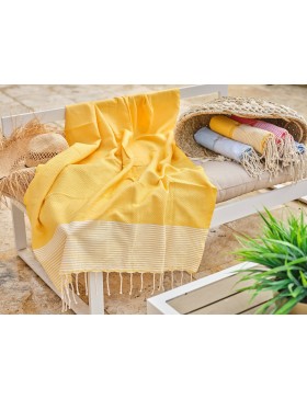 Fouta de Plage Nid d’Abeille 100% coton - Douceur et confort – Serviette de Plage - 100x200cm