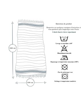 Fouta de Plage Nid d’Abeille 100% coton - Douceur et confort – Serviette de Plage - 100x200cm
