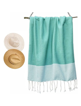 Fouta de Plage Nid d’Abeille 100% coton - Douceur et confort – Serviette de Plage - 100x200cm