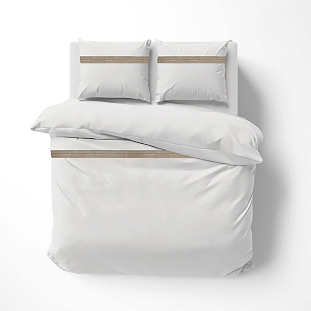 Parure de lit 100% Coton 3 pièces – Housse de Couette + Taies d’Oreillers 63x63cm – Laly