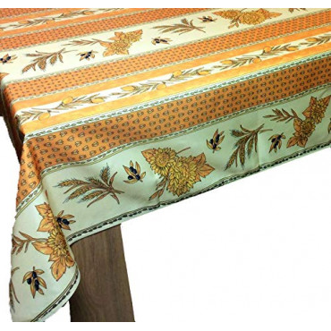 Nappe Provençale Rectangle Anti-tâche Tournesol Abeille Jaune