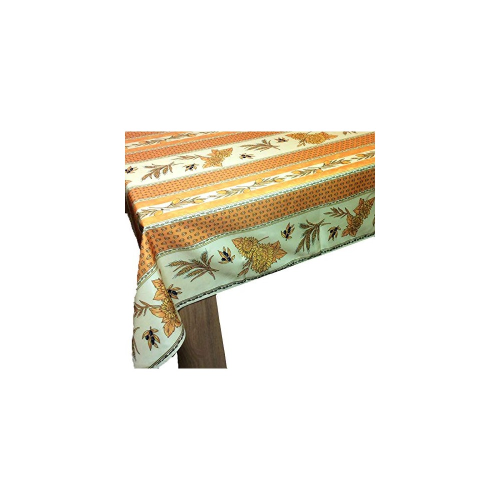Nappe Provençale Rectangle Anti-tâche Tournesol Abeille Jaune