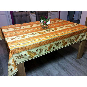 Nappe Provençale Rectangle Anti-tâche Tournesol Abeille Jaune
